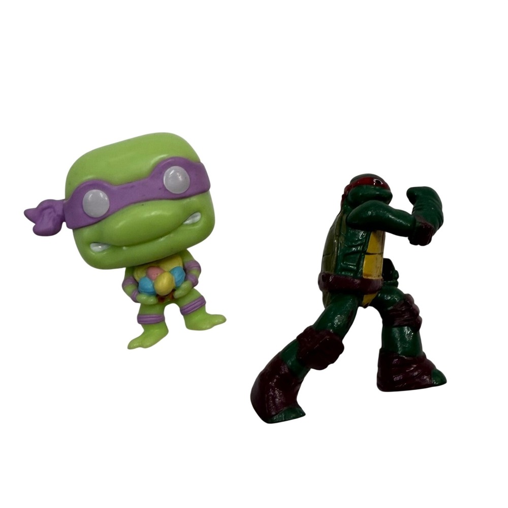 TMNT Mini Figure Lot Donatello Funko Pop Style and Raphael Action Figure Toy